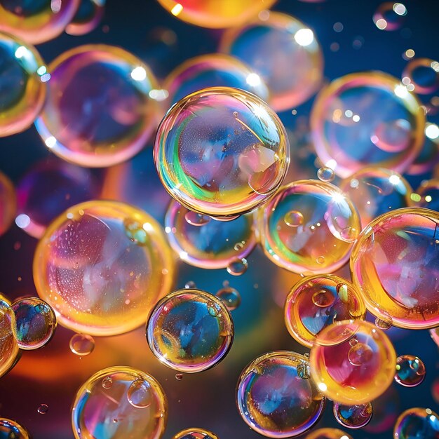 Photo background with colourful bubbles