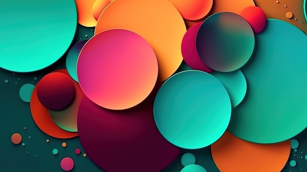 Background with colourful circles Generative ai