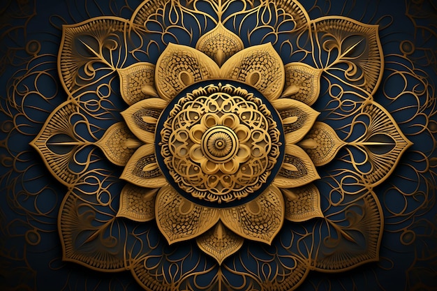 Background with decorative golden mandala design