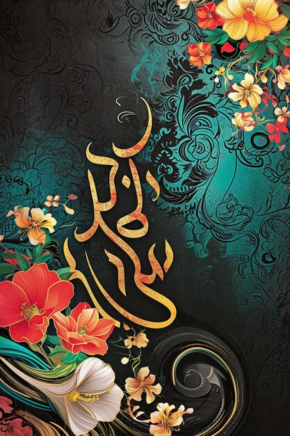 Photo a background with elegant persian calligraphy