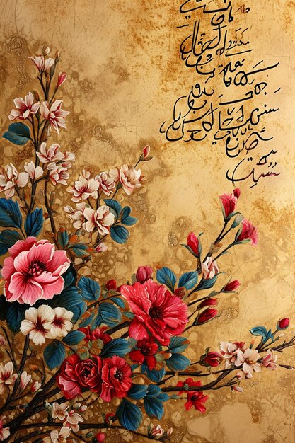 Photo a background with elegant persian calligraphy