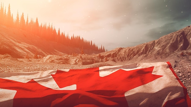 カナダの国旗の背景