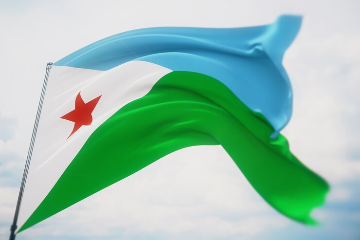 Background with flag of djibouti