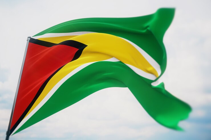 Background with flag of guyana