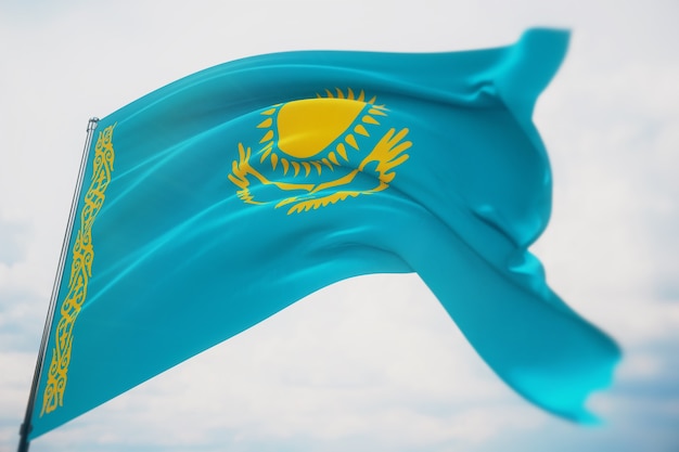 Photo background with flag of kazakhstan