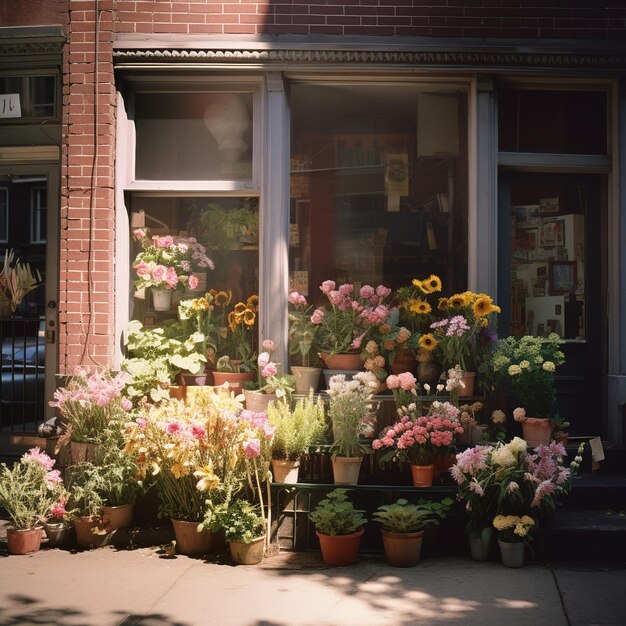 background with flowers and gift