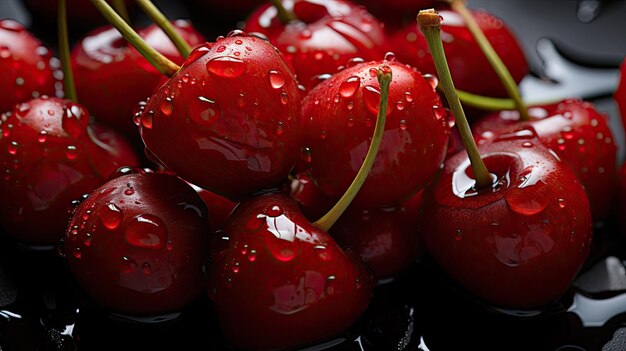 Background with fresh cherries