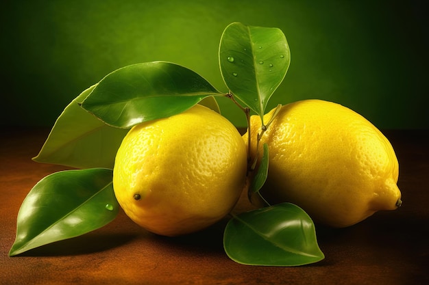 Фон со свежими лимонами Generative Ai