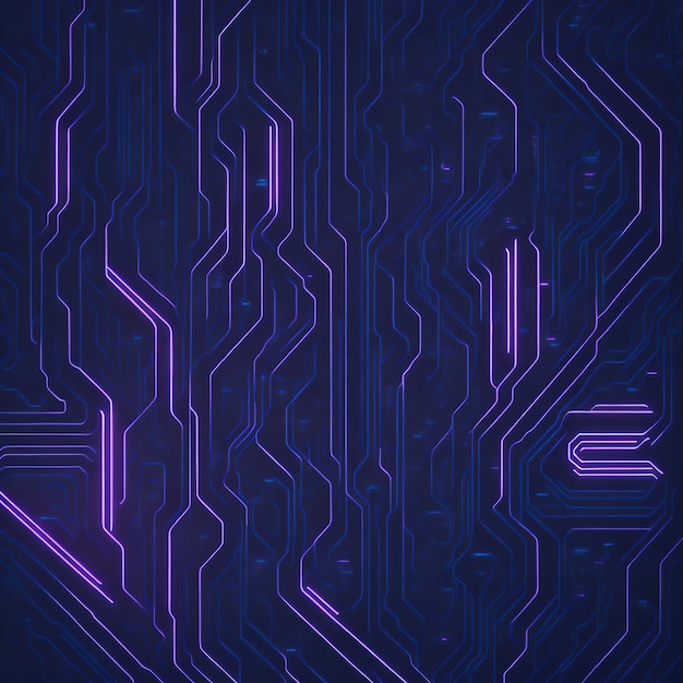 Background with a futuristic neon circuit patterns