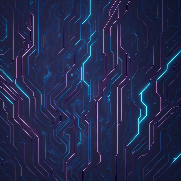 Background with a futuristic neon circuit patterns