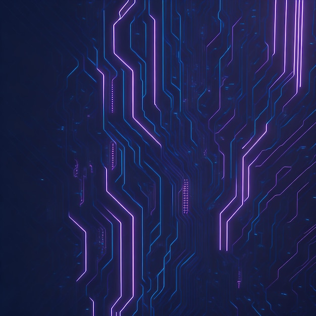 Photo background with a futuristic neon circuit patterns