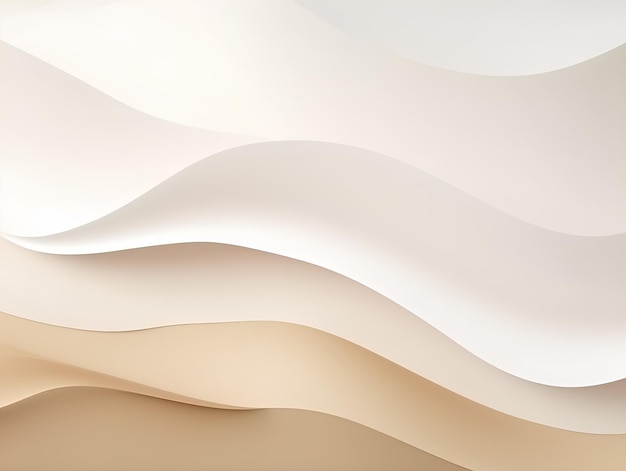 Background with geometric shapes and waves White and beige colors AI