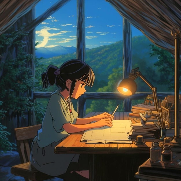 background with Ghibli Studio style