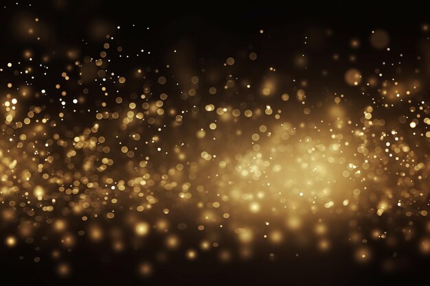 Background with golden bokeh lights