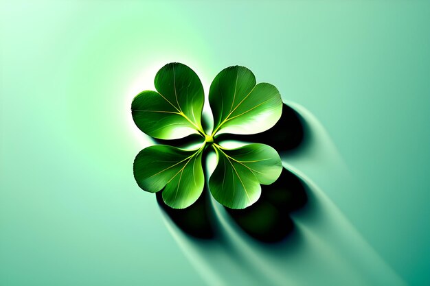 Photo background with green clover leaves for saint patricks day shamrock fortune symbol generative ai