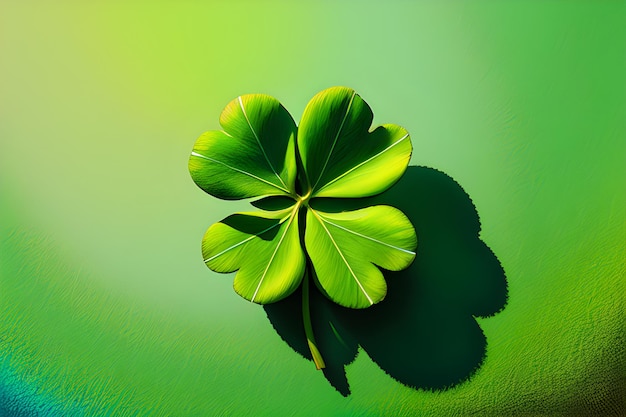 Photo background with green clover leaves for saint patricks day shamrock fortune symbol generative ai