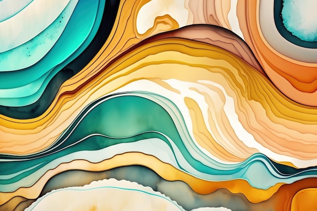 Background with horizontal bands of abstract color Marble appearance Colors of alcohol ink