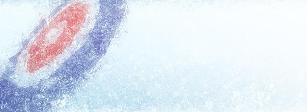 Photo background with ice and curling illustration