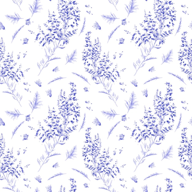 Photo background with lavender flowers and leaves for design