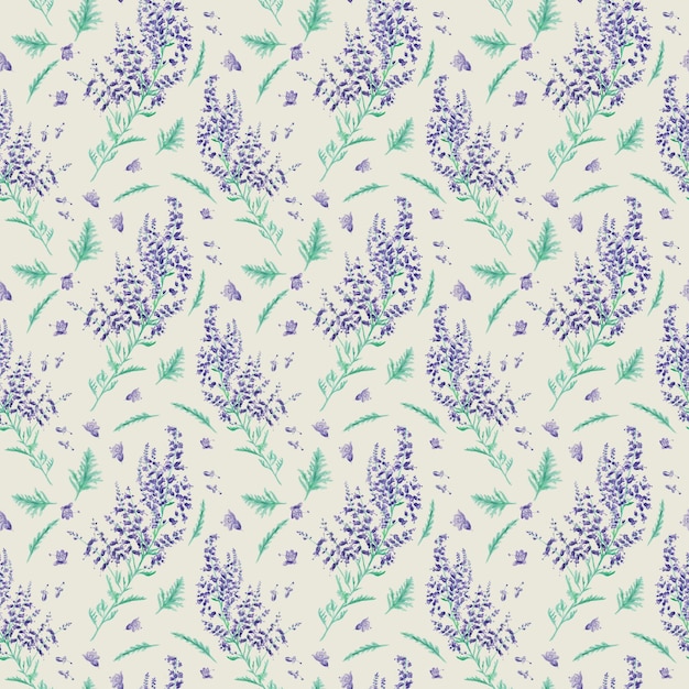 Photo background with lavender flowers and leaves for design