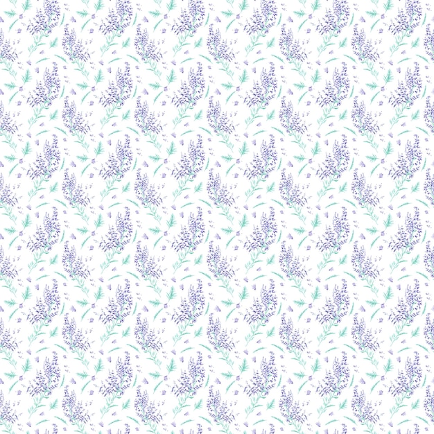 Background with lavender flowers and leaves for design