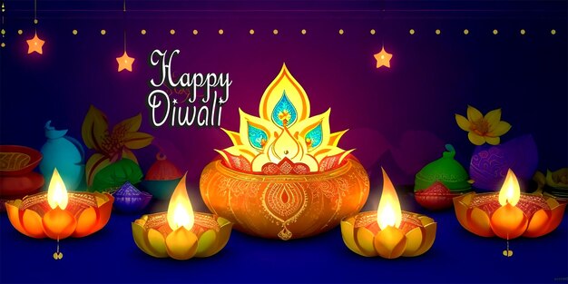 Background with lights to celebrate Diwali