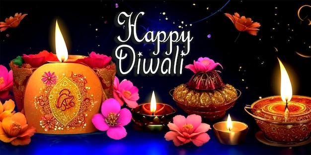 Background with lights to celebrate diwali