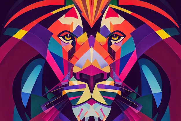 Background with a lion color art