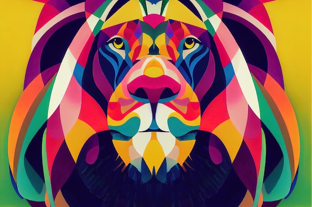 Background with a lion color art