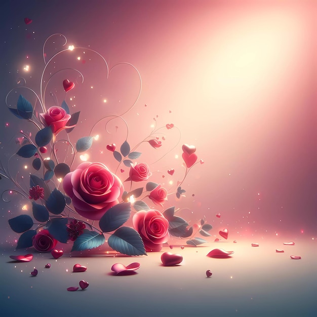 Фон с любовью на День святого Валентина розы сердца