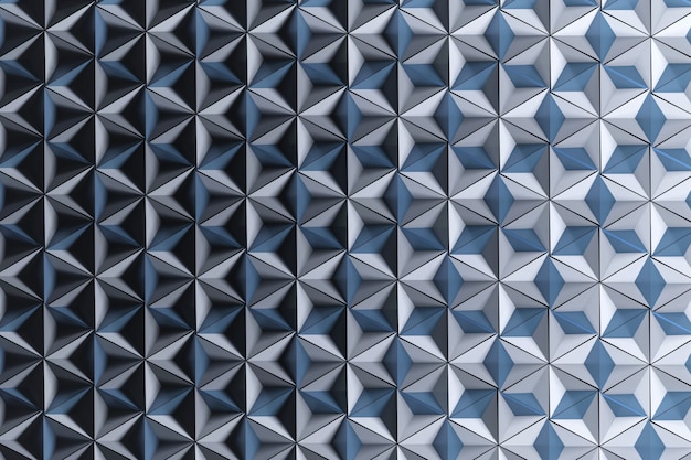 background with many repeating inverted pyramids in white blue 