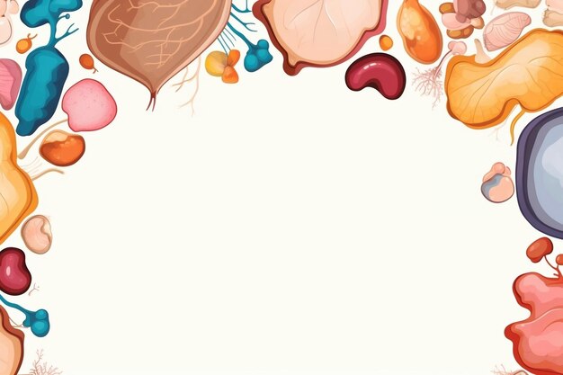 A background with meat and vegetables on it