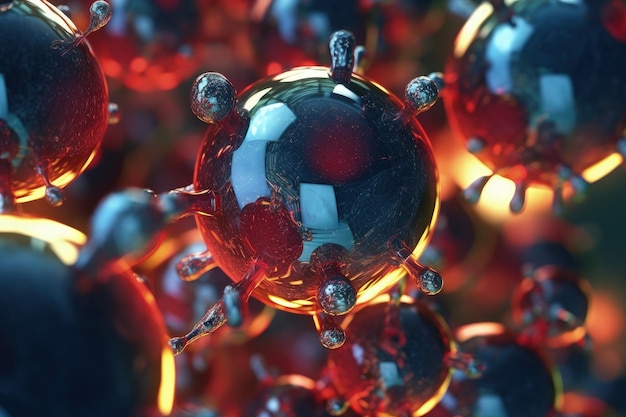 分子科学の概念と背景 デジタルイラスト ジェネレーティブAI