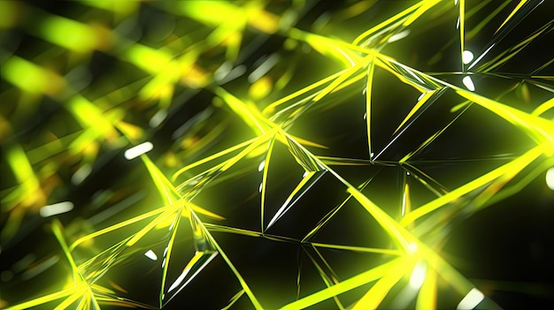 A background with neon yellow diamonds arranged in a grid pattern with a reflection effect and a