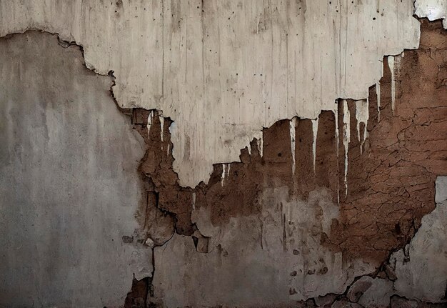 写真 古い苦しめられたひびの入った灰色のコンクリート壁の背景