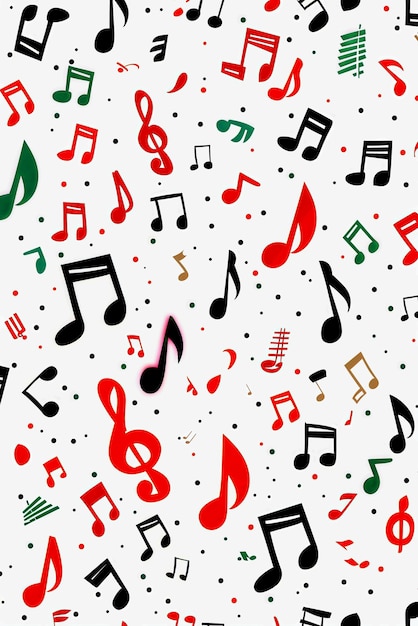 background with a page filled with musical notes