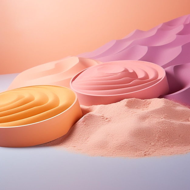 background with pastel colored sand for product