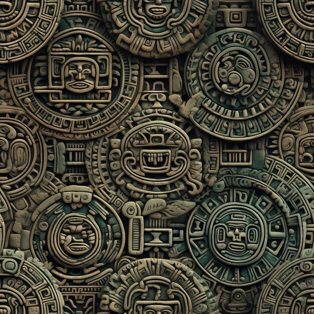 A background with a pattern of ancient symbols and the words " god " on it.