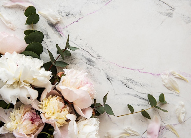 background with pink peonies
