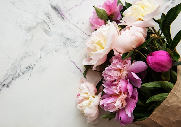 Background with pink peonies