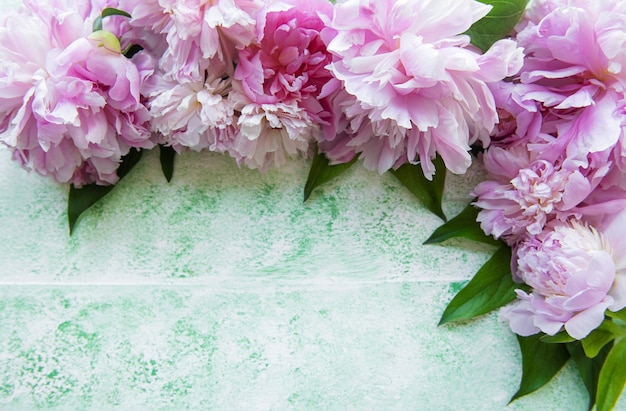 Background with pink peonies