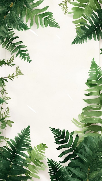 植物の背景のモックアップポストカード
