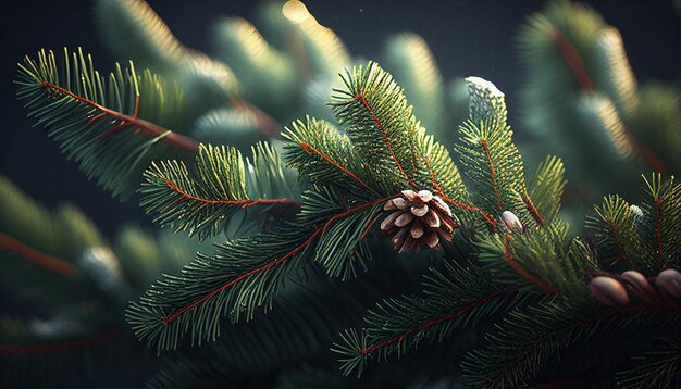 Background with realistic Christmas tree branches