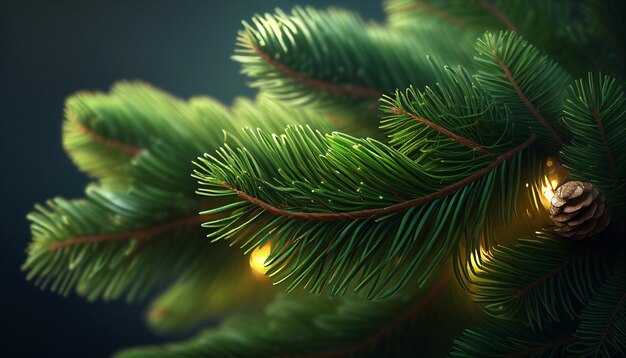 Background with realistic Christmas tree branches