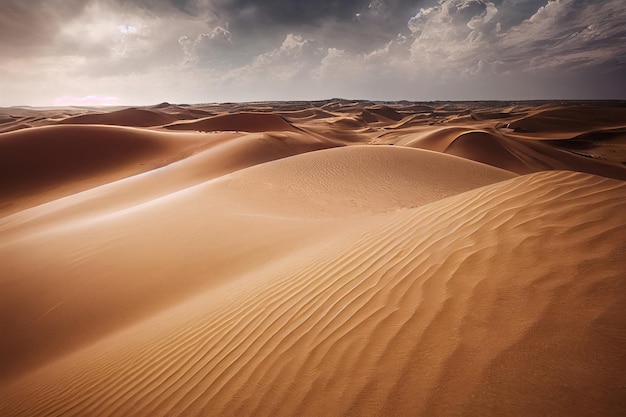 Фон с реалистичными песчаными дюнами Сухой жаркий климат и концепция засушливой среды