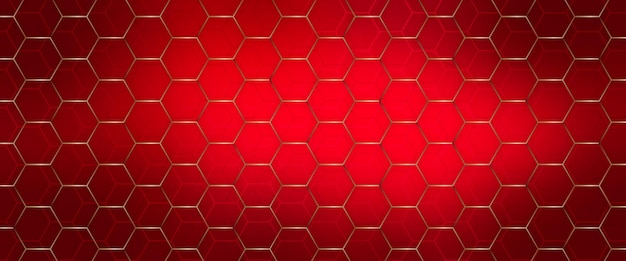 Background with red hexagons