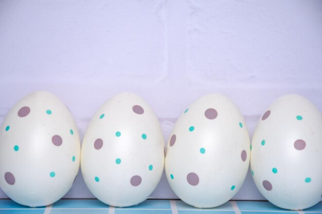 Background with row of decorated eggs