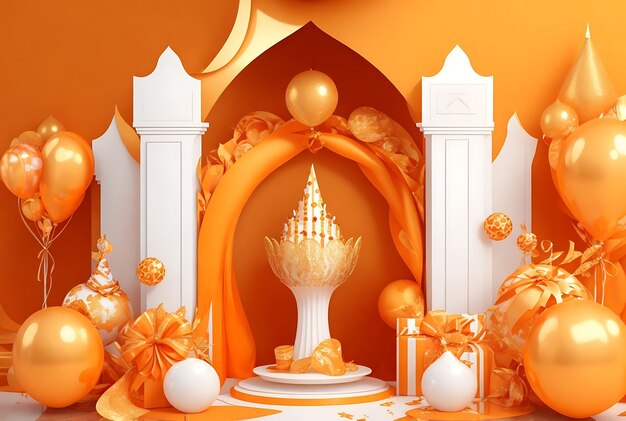 Background with a Royal Feel Elegant Orange and Gold Colors