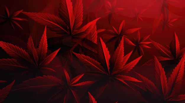 Background with Ruby marijuana leaves