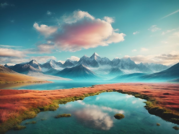 Background with a serene natural landscape